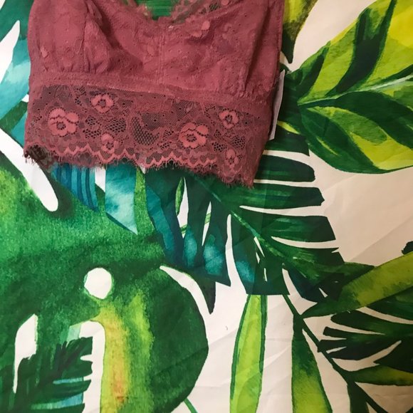 2/$20 NWT $24 Candies Medium Dusty Rose Pink Eyelash Lace Summer Bralette - Picture 3 of 6